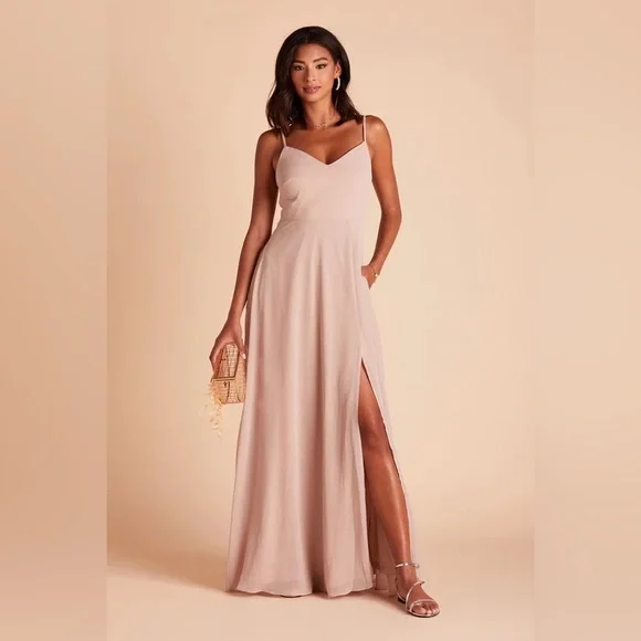 Taupe Chiffon Gown Size 12 - Picture 4 of 5